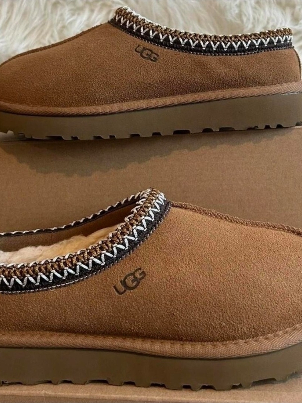 UGG Women's Slip-On Suede Clog in Chestnut Brown